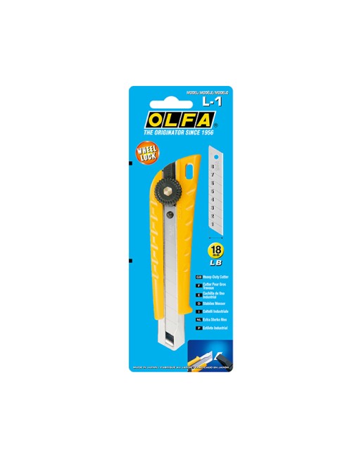 Cúter l-1 con bloqueo manual y cuchilla de 18 mm