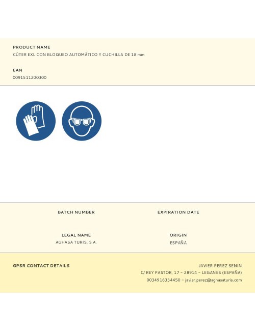 Cúter exl con bloqueo automático y cuchilla de 18 mm