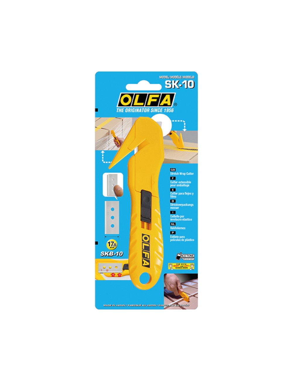 Cúter sk-10 de seguridad con cuchilla oculta rectangular de 17,8 mm