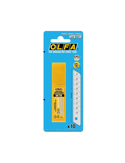 Juego de 10 cuchillas mtb-10b troceables plateadas 12,5 mm