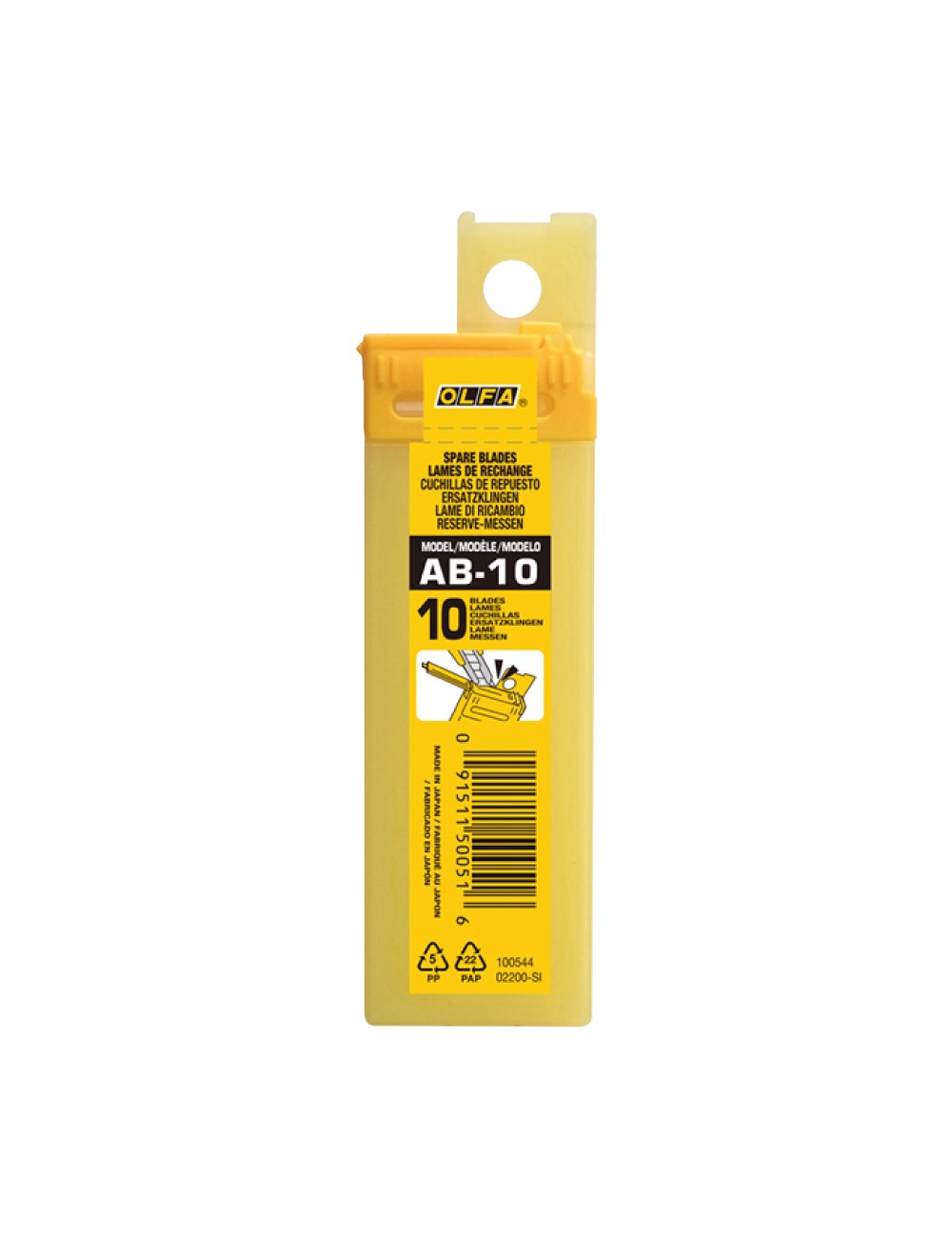 Juego de 10 cuchillas ab-10 troceables plateadas 9 mm