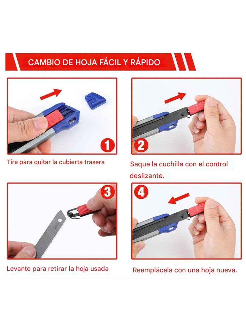 Cúter cierre a presion + 11 cuchillas