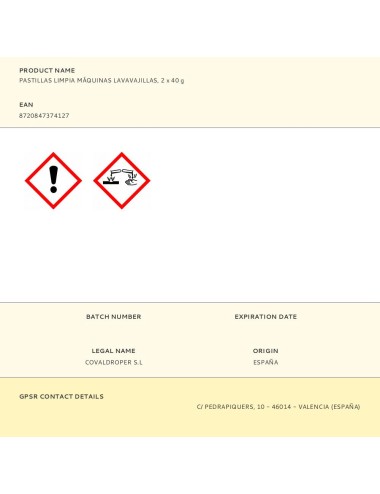 Pastillas limpia máquinas lavavajillas, 2 x 40 g