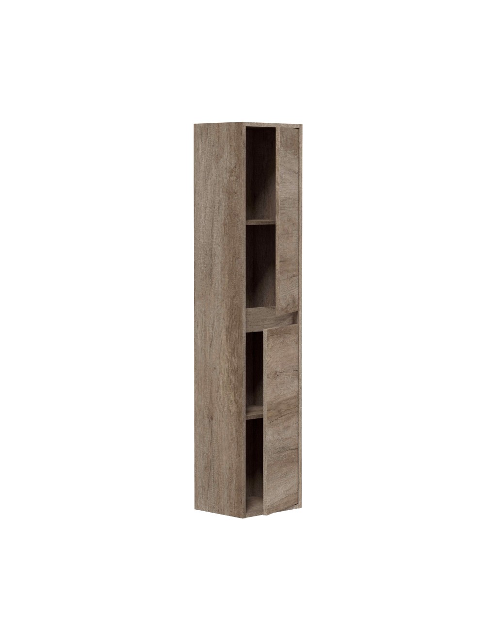 Columna baño suspendida, 2 puertas, marrón nordik