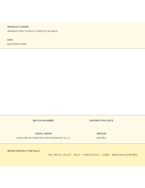Armario multiusos 2 puertas blanco