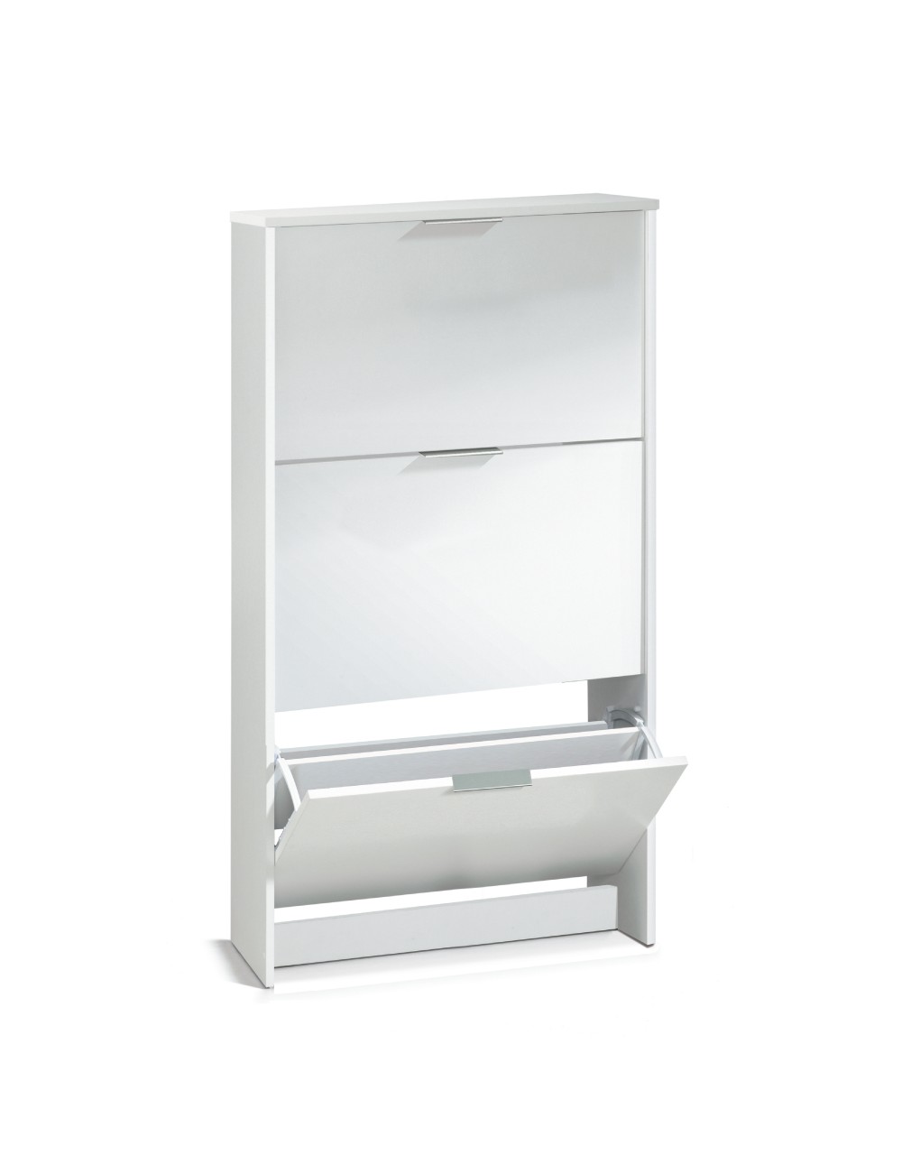 Zapatero 3 puertas abatibles blanco brillo