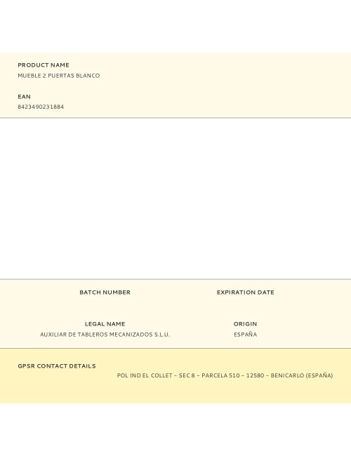 Mueble 2 puertas blanco