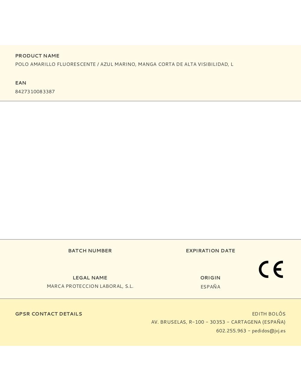 Polo amarillo fluorescente / azul marino, manga corta de alta visibilidad, l