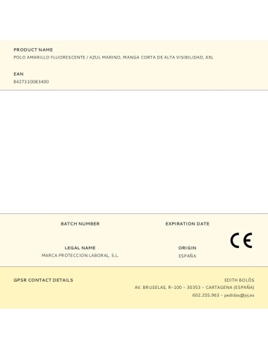 Polo amarillo fluorescente / azul marino, manga corta de alta visibilidad, xxl