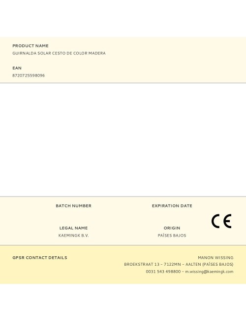 Guirnalda solar cesto de color madera