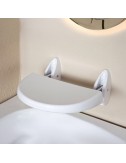 Asiento de pared plegable para bañera, blanco, 36 x 40 cm