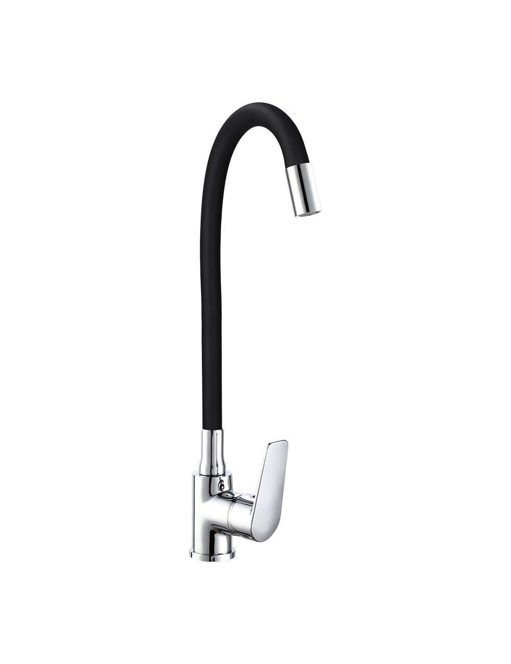 Grifo monomando de cocina caño alto flexible negro serie baiona