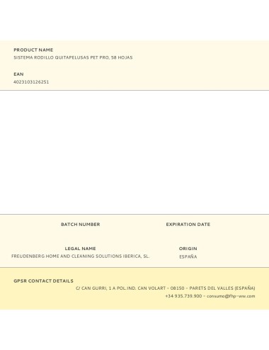 Sistema rodillo quitapelusas pet pro, 58 hojas