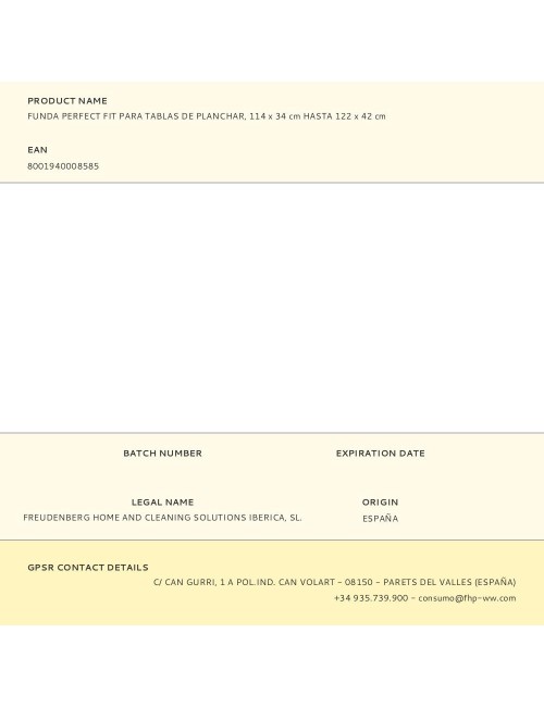 Funda perfect fit para tablas de planchar, 114 x 34 cm hasta 122 x 42 cm