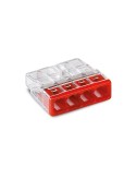 Conector rápido 4 vias, ø maximo 2,5 mm, transparente / roja