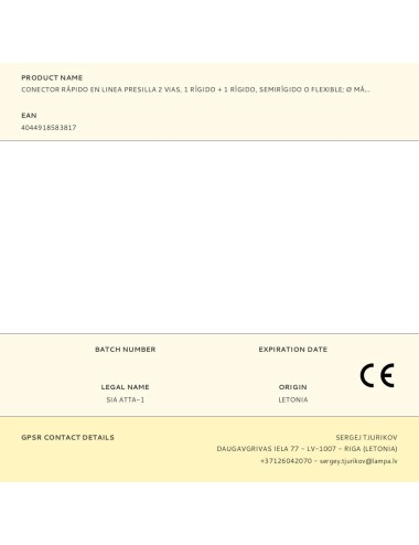 Conector rápido en linea presilla 2 vias, 1 rígido + 1 rígido, semirígido o flexible ø máximo 2,5 mm, gris