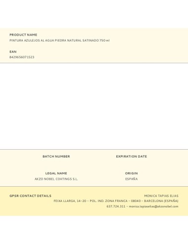 Pintura azulejos al agua piedra natural satinado 750 ml