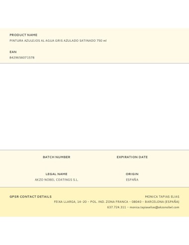 Pintura azulejos al agua gris azulado satinado 750 ml