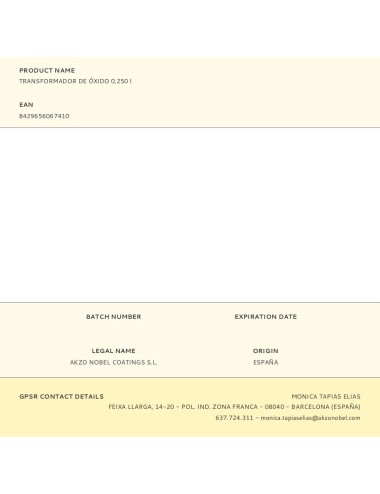 Transformador de óxido 250 ml