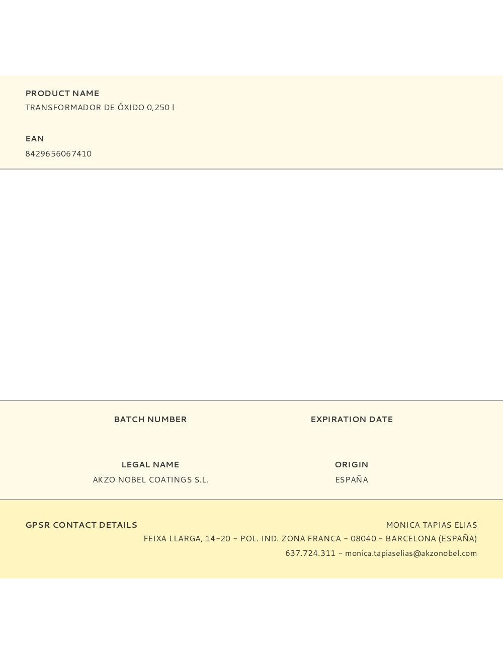 Transformador de óxido 250 ml