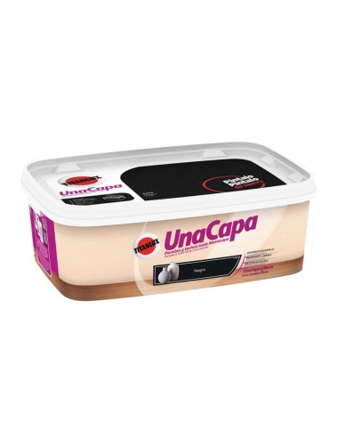 Pintura plástica vinil-acrílica interior lavable una capa piedra negro 2,5 l