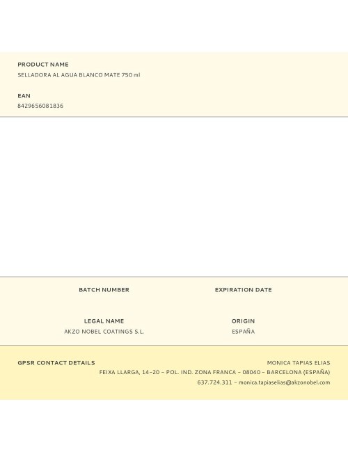 Selladora imprimación al agua blanco mate 750 ml