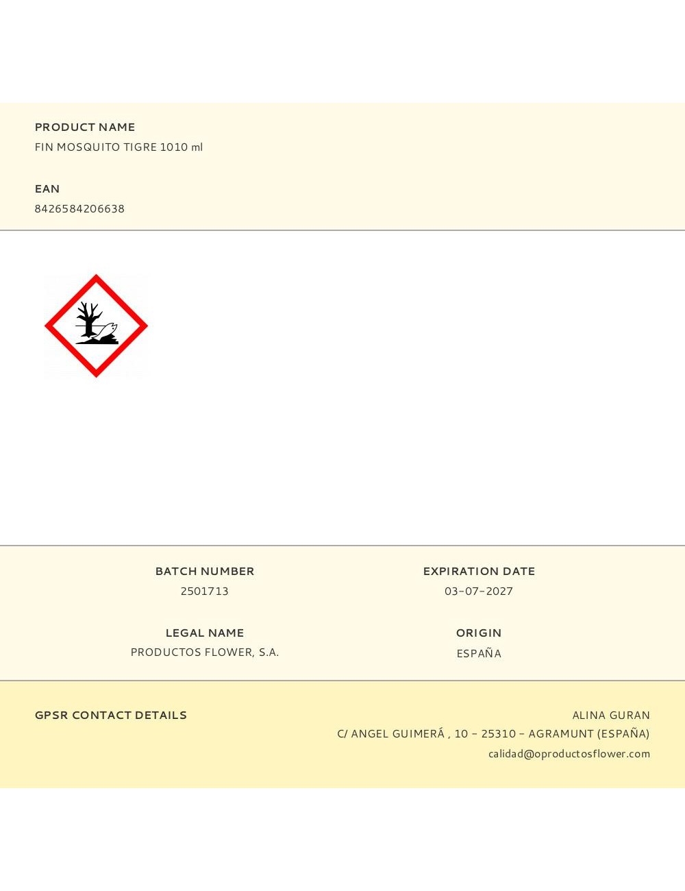 Fin mosquito tigre 1010 ml