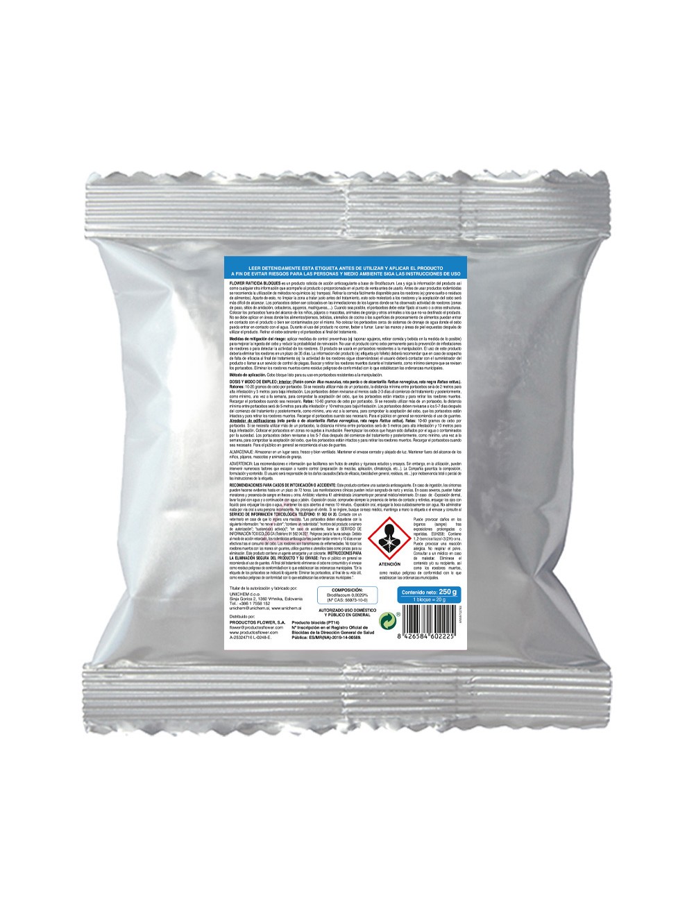 Raticida bloques 2 bolsas x 250 g