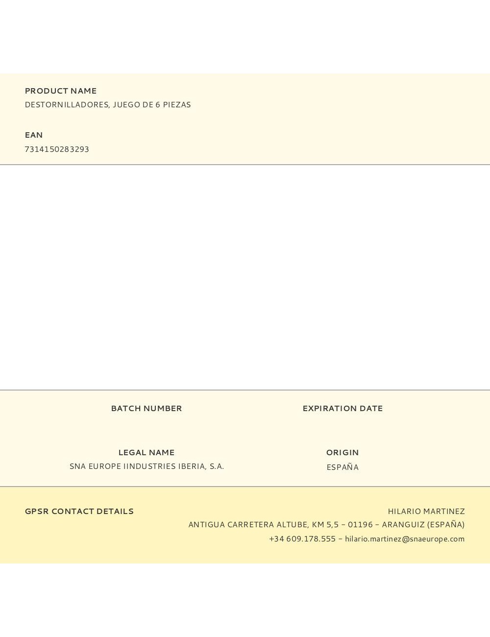 Destornilladores, juego de 6 piezas