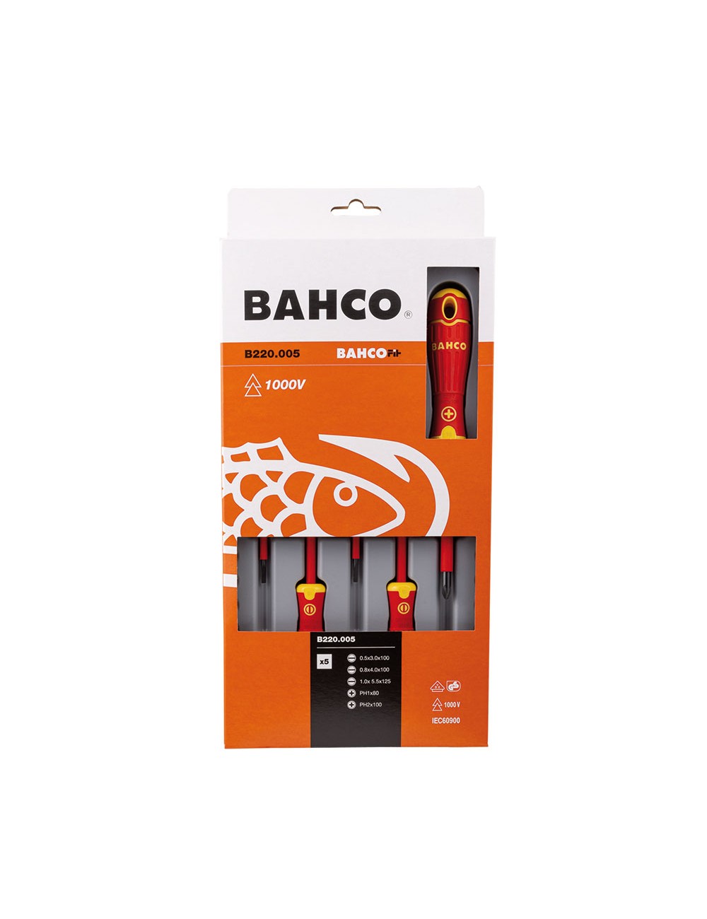 Destornilladores bahcofit aislados, juego de 5 piezas