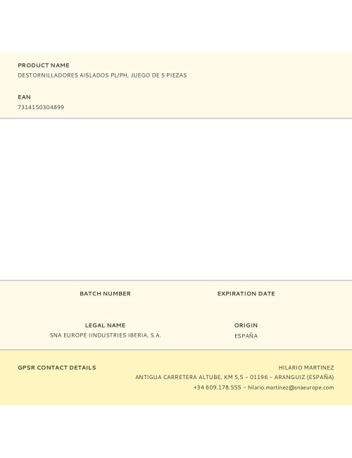 Destornilladores aislados pl/ph, juego de 5 piezas