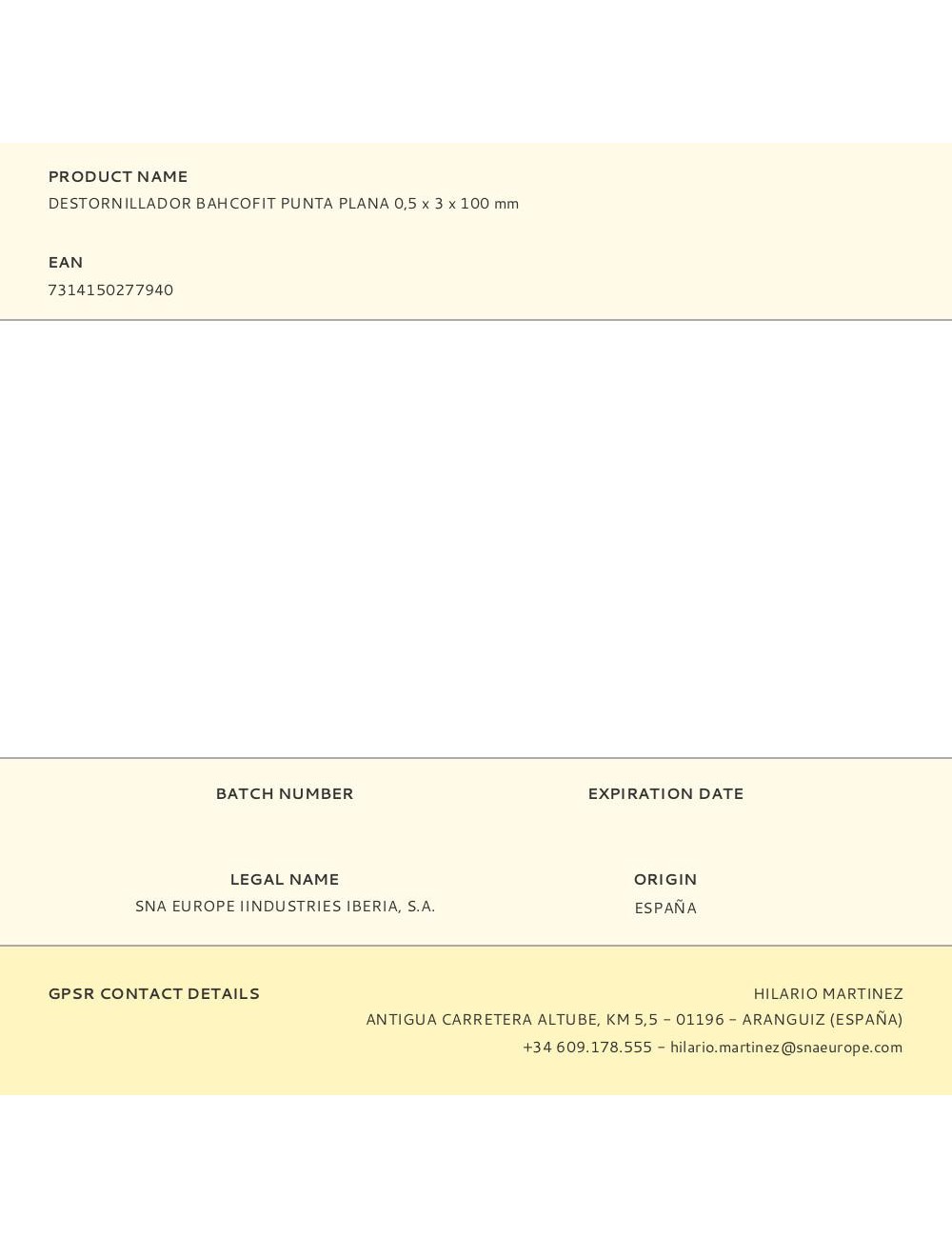 Destornillador bahcofit punta plana 0,5x3x100mm