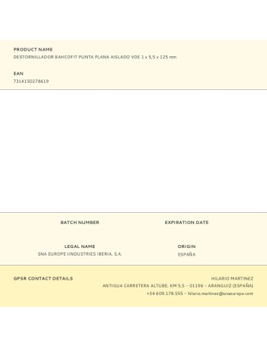 Destornillador bahcofit punta plana aislado vde 1x 5,5x 125mm