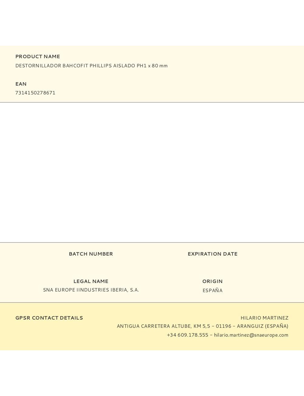 Destornillador bahcofit phillips aislado ph1 x 80 mm