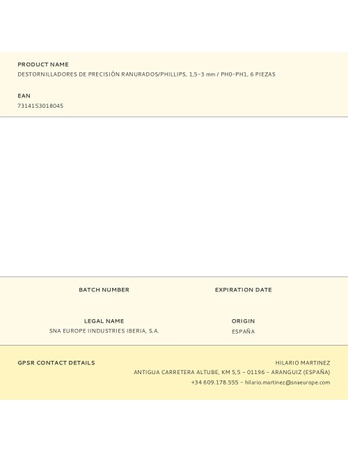 Destornilladores de precisión ranurados/phillips, 1,5-3 mm / ph0-ph1, 6 piezas