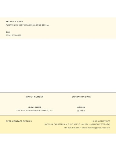 Alicates de corte diagonal ergo 180 mm