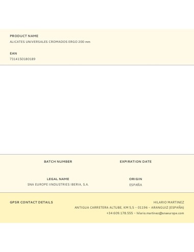 Alicates universales cromados ergo 200 mm