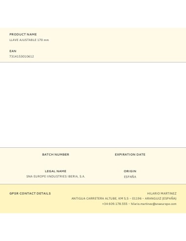 Llave ajustable 170 mm