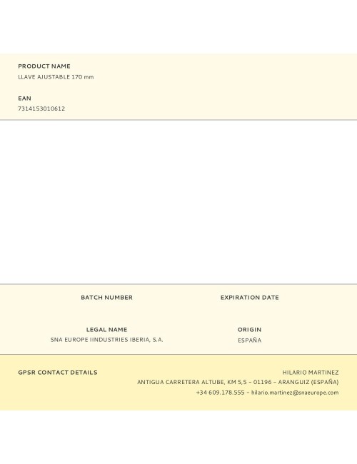 Llave ajustable 170 mm