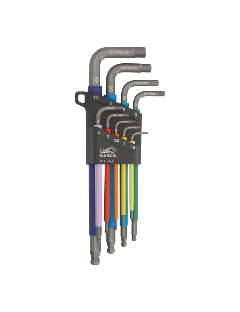 Llaves allen hexagonales con bola1.5 mm -10 mm, de colores, juego de 9 piezas