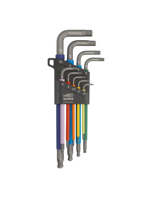 Llaves allen hexagonales con bola1.5 mm -10 mm, de colores, juego de 9 piezas