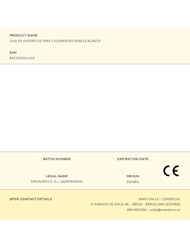 Caja de superficie para 3 elementos dobles blanco