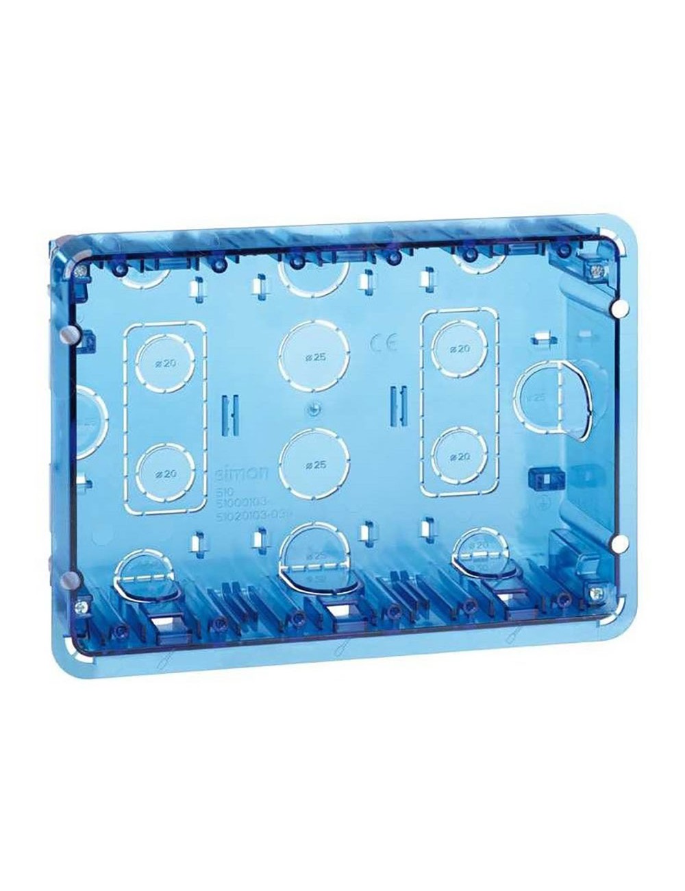 Caja 500 cima pared empotrar 3 elementos dobles