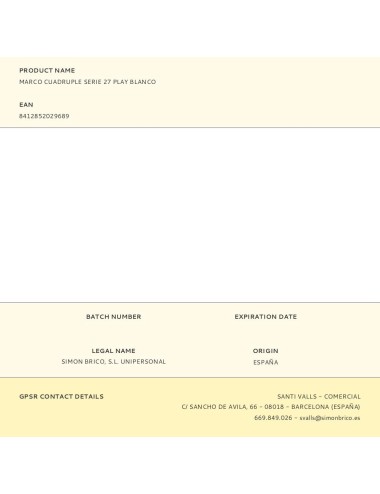 Marco cuadruple serie 27 play blanco