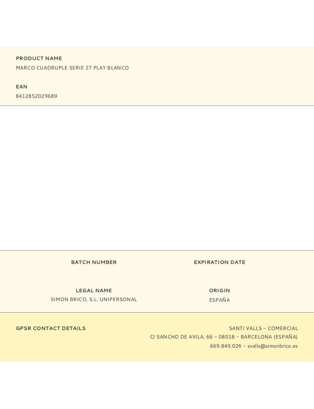 Marco cuadruple serie 27 play blanco