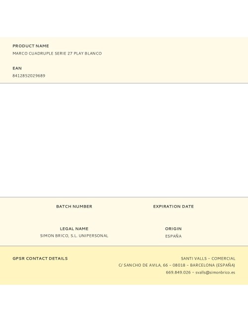 Marco cuadruple serie 27 play blanco