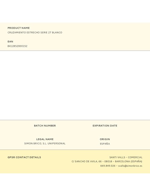 Cruzamiento estrecho serie 27 blanco