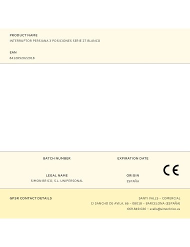 Interruptor persiana 3 posiciones serie 27 blanco