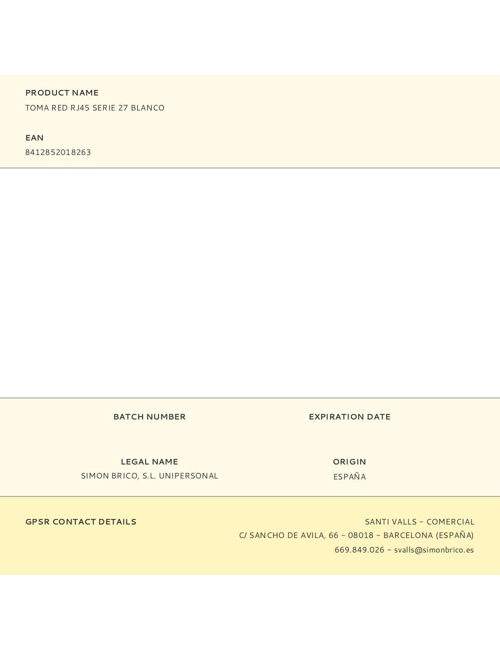 Toma red rj45 serie 27 blanco