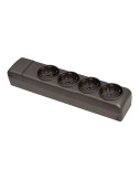 Base múltiple 4 tomas 2p+t schuko, 16 a 250 v~, grafito